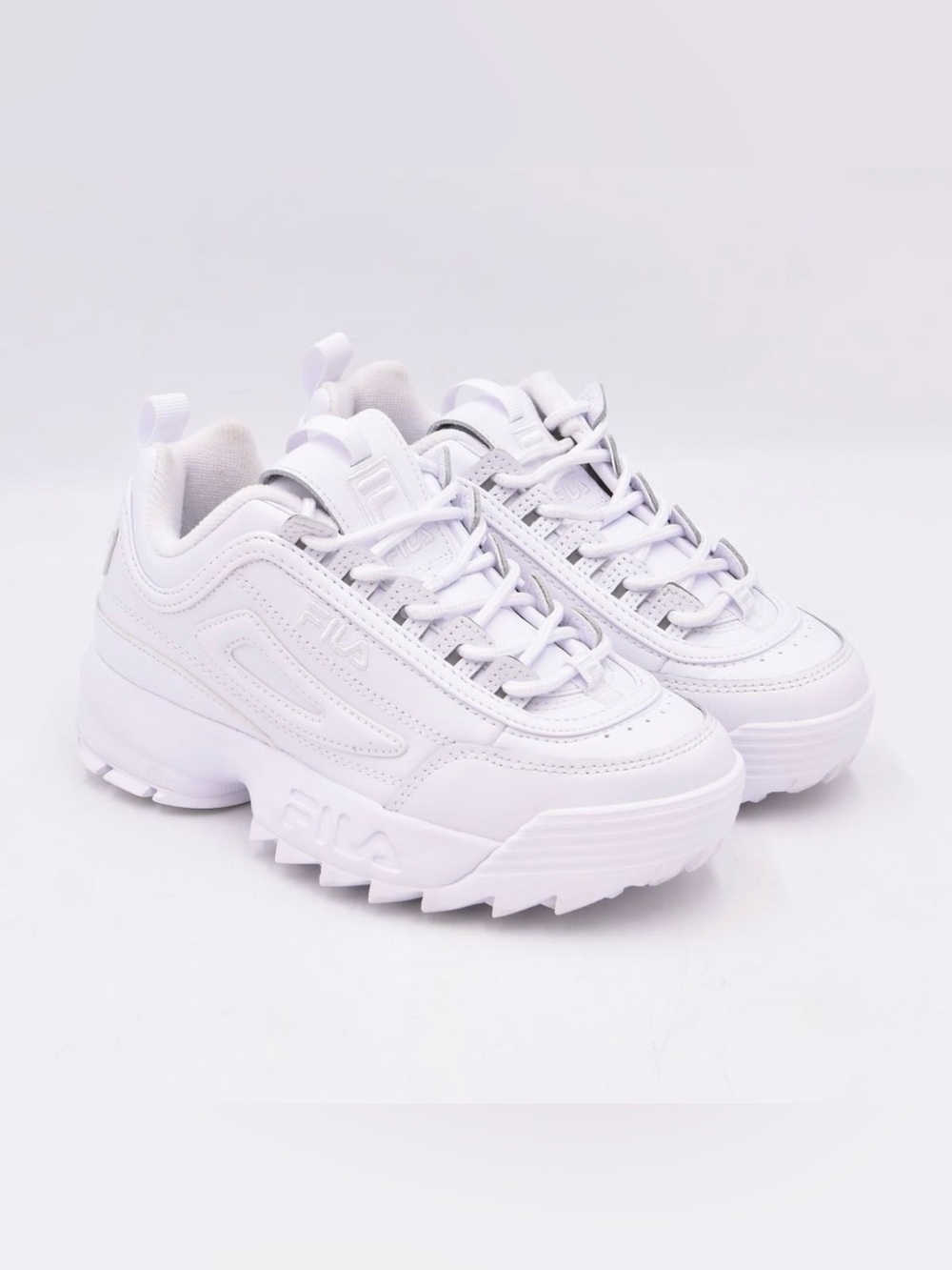 FILA Women's Disruptor II Premium White Sneakers (5VF80170-100) Size 6